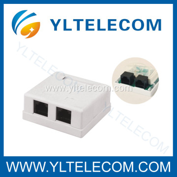 Surface Mount Box with Jacks Dual Port RJ45